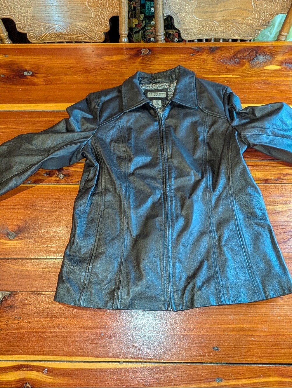 Covington Genuine Leather Jacket Brown Large